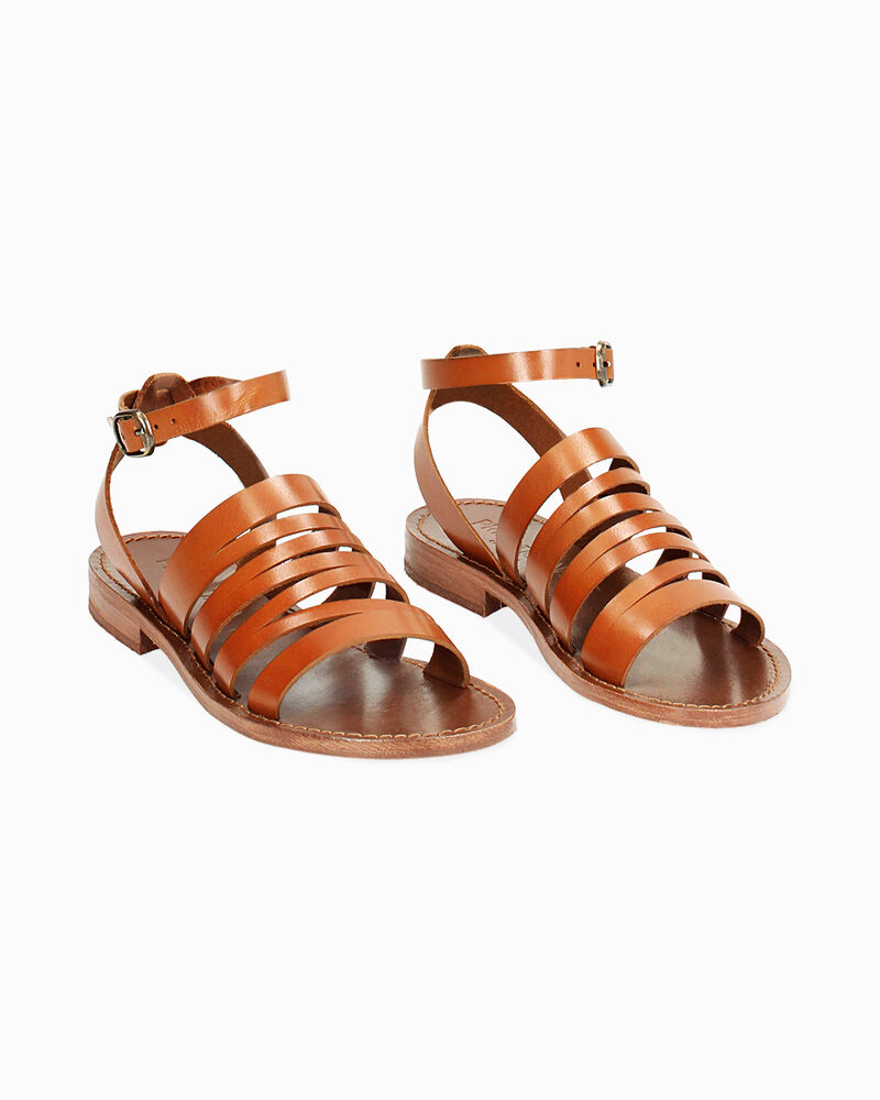 Sandali gladiatori cognac in vacchetta image number null