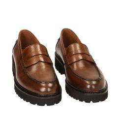 CALZATURA MOCASSINO PELLE COGN, Primadonna, 221406942PECOGN035, 002a