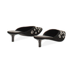 Sabot noir en microfibre avec clous et talon de 4,2 cm, Primadonna, 264931111MBNERO035, 004 preview