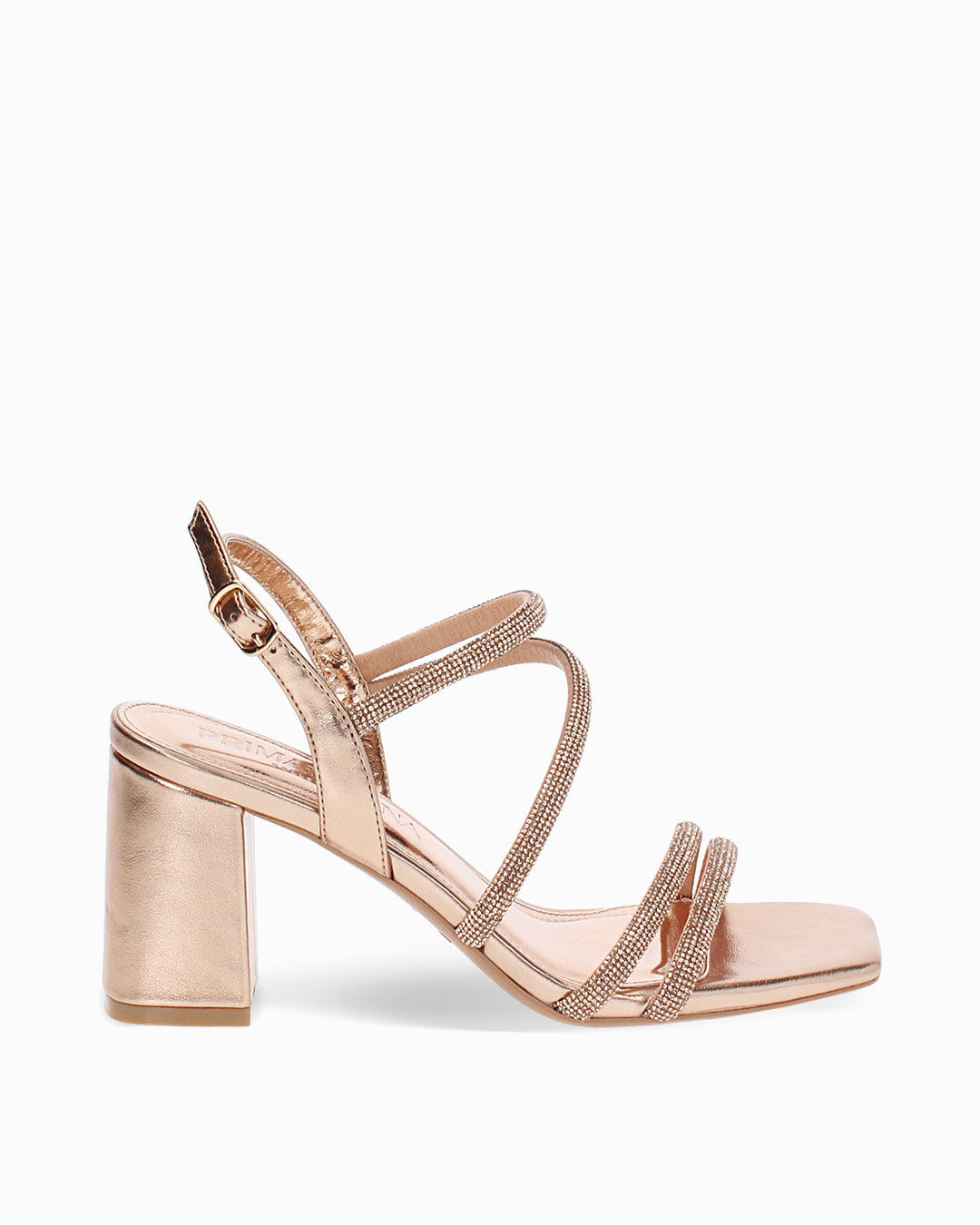 Sandali rosa-oro con tacco 7,5 cm