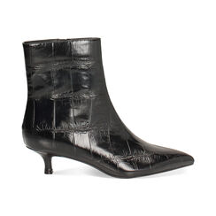 Tronchetti neri in stampa cocco con tacco di 4,5 cm, Primadonna, 264908607CCNERO038, 001 preview