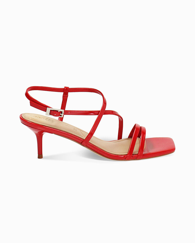 Sandalo donna rosso in vernice, tacco 5,5 cm image number null