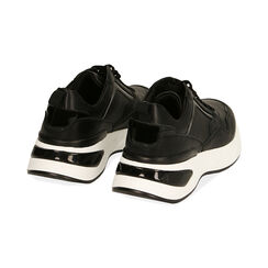 Baskets noires, semelle compensée 5 cm , Special Price, 182812426EPNERO035, 004 preview