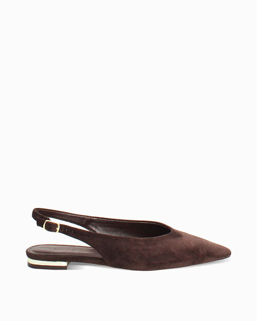 Ballerine slingback testa di moro, DK BROWN