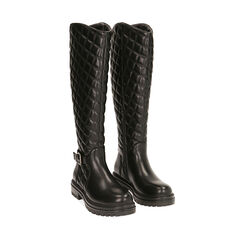 Bottes noires matelassées, Primadonna, 183075511TPNERO036, 002a