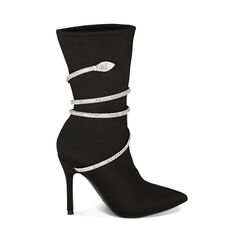 Stivaletti snake neri, tacco 10,5 cm, Primadonna, 222186159LYNERO035, 001a