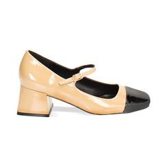 Décolleté camel in naplak, tacco 5,5 cm, Primadonna, 244972101NPCAME037, 001 preview