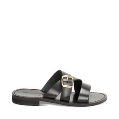 WOMEN SHOES FLAT COW LEATHER NERO, Primadonna, 23B814026VANERO035, 001a