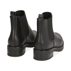 Chelsea boots neri in eco-pelle, tacco 4 cm , Scarpe, 140692012EPNERO036, 004 preview