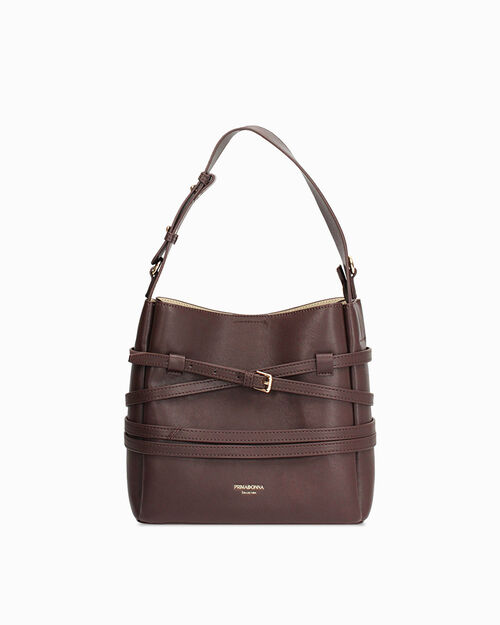 Bolso de mano oscuro con dise&ntilde;o elegante, DK BROWN