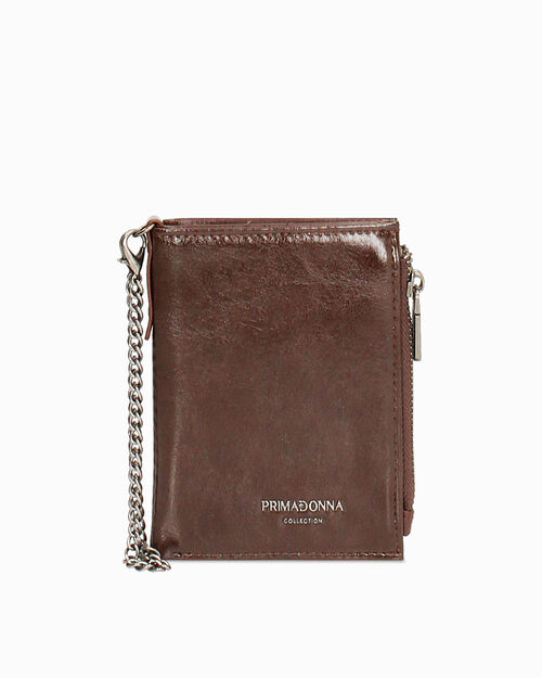 Cartera marr&oacute;n con cadena, BROWN