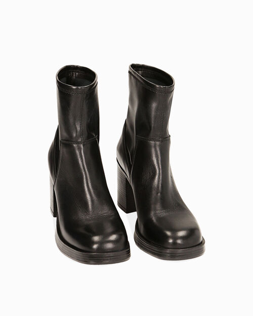 ZAPATOS BOTAS CA&Ntilde;A CORTA PIEL NERO, BLACK