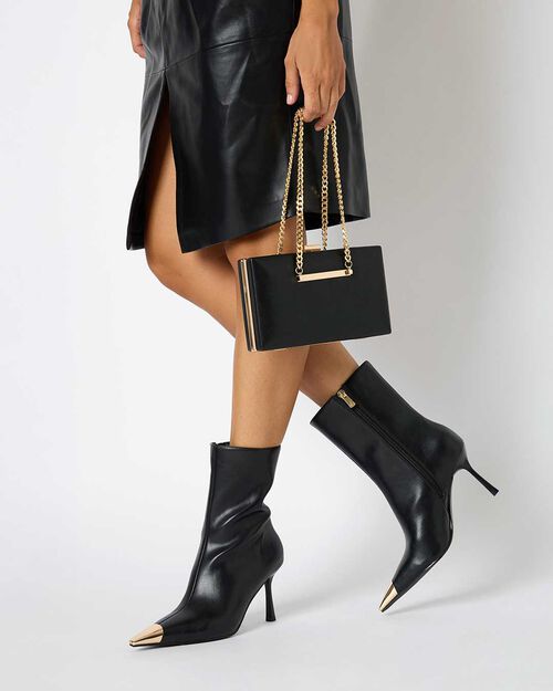 ZAPATOS BOTAS CA&Ntilde;A CORTA SINTETICO NERO, BLACK