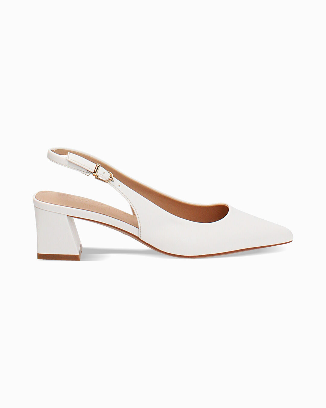 Décolleté slingback bianche tacco 4,9 cm