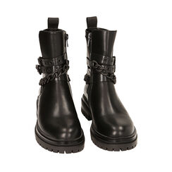 Bottines motardes noires avec chaines, 220605940EPNERO037, 002a