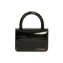 Mini bag nera in naplack con fibbia, Primadonna, 205124508NPNEROUNI, 003 preview