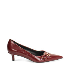 Décolleté bordeaux lucide con tacco di 4,5 cm, Primadonna, 264945845EUBORD035, 001a