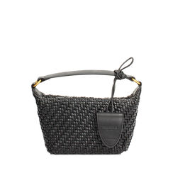 Mini sac noir en matériau tressé, Primadonna, 261600636EINEROUNI, 001a