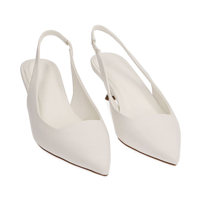 Slingback donna bianche, tacco 5 cm | Primadonna Collection
