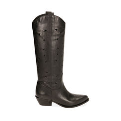 ZAPATOS BOTAS PIEL NERO, Primadonna, 21B814101PENERO035, 001a