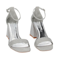 Sandali argento glitter, tacco 8,7 cm, Primadonna, 232102506SGARGE036, 002 preview