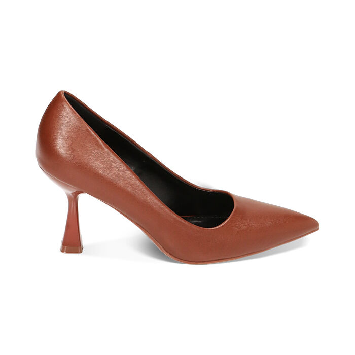 Decollete color top cognac