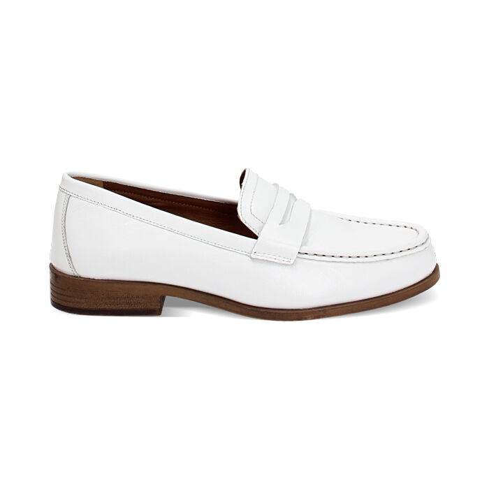 Mocassini donna bianchi in naplak Primadonna Collection