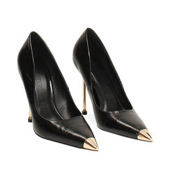 Décolleté nera con stampa cocco tacco 11 cm, Primadonna, 262188802CCNERO035, 002a