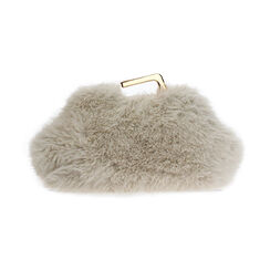 Clutch panna in pelo sintetico con tracolla removibile, Primadonna, 265126381FUPANNUNI, 001 preview