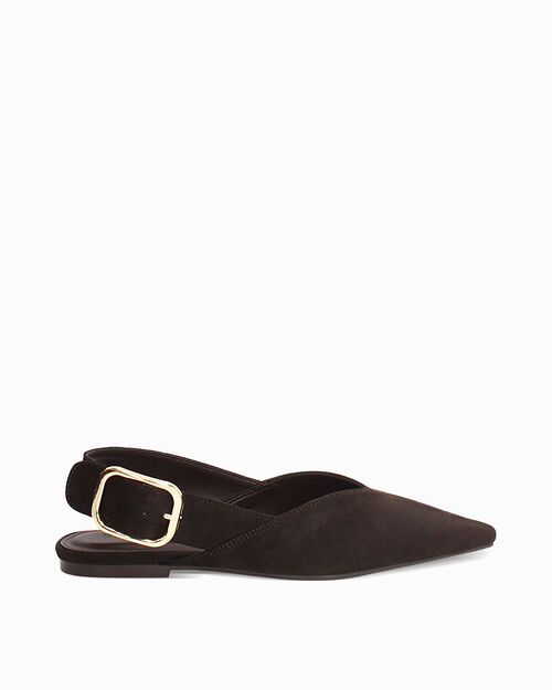 Ballerine slingback marron fonc&eacute;, DK BROWN