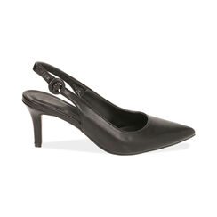 Slingback nere, tacco 7 cm , SPECIAL WEEK, 192133673EPNERO038, 001 preview