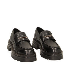 CALZATURA MOCASSINO PELLE NERO, Primadonna, 22N120040PENERO035, 002a