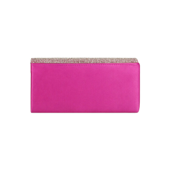 Pochette donna fucsia in raso e strass | Primadonna Collection