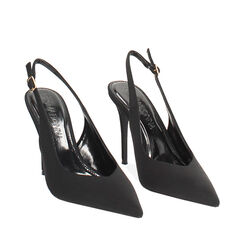 Décolleté slingback nere con tacco 10 cm, Primadonna, 262130679LYNERO035, 002a