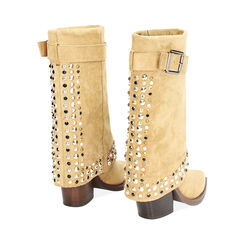 Stivale texano taupe in microfibra, con borchie, Primadonna, 243067901MFTAUP035, 003 preview