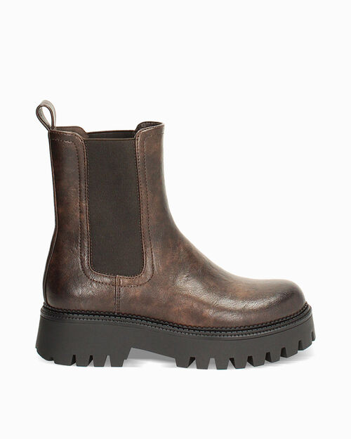 Beatles testa di moro con tacco in gomma di 5 cm, DK BROWN