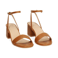 Sandalia con tacón de mujer cognac media, Primadonna, 252770392EPCOGN035, 003 preview