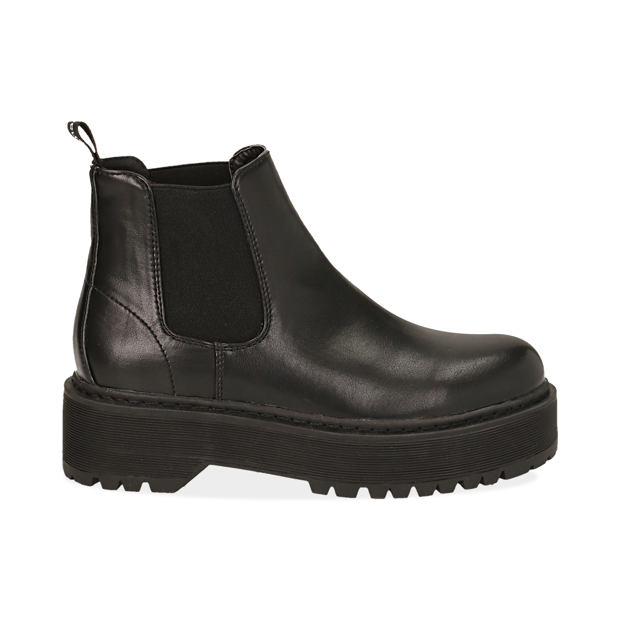 Chelsea boots platform neri in eco-pelle, suola 5,5 cm | Primadonna  Collection