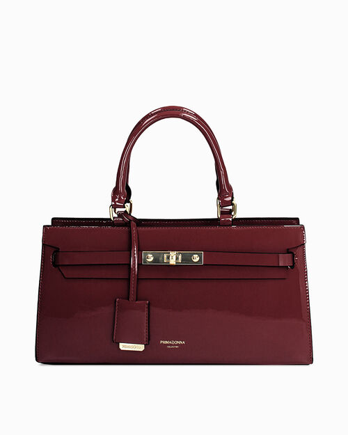 Bolso de mano burdeos con bandolera removible, BURGUNDY