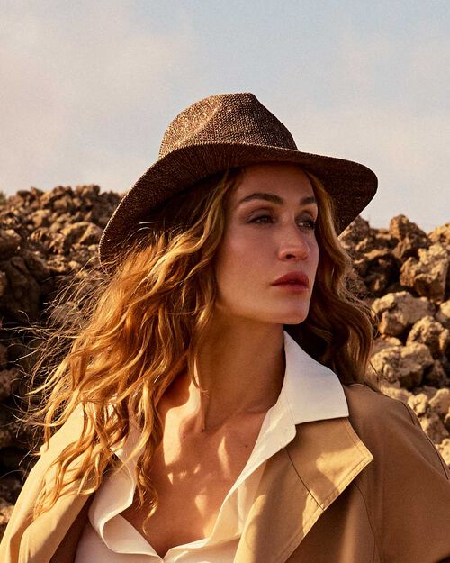 Cappello marrone oro con stile estivo, MULTI COLOR