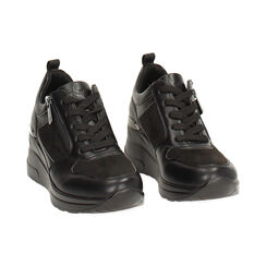 Zapatillas deportivas negras con tacón de 7 cm para un toque de estilo, Primadonna, 262850919EPNERO036, 002 preview