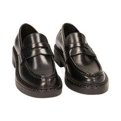 Mocassini platform neri in pelle, Primadonna, 22B811207PENERO035, 002 preview