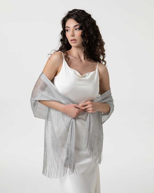 ACCESSORI PASHMINA TESSUTO ARGE, SILVER