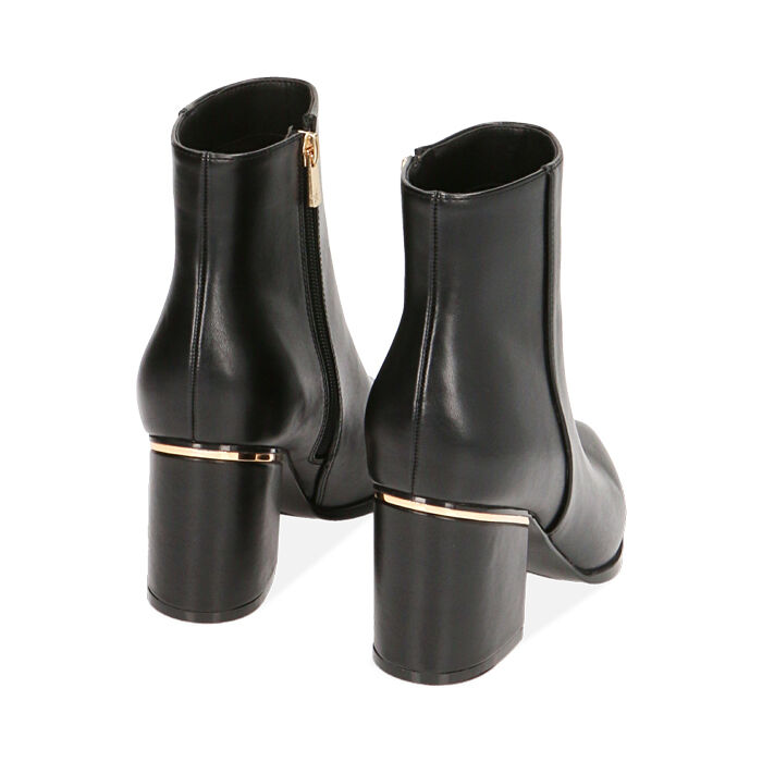 Stivaletti donna neri tacco gold 8 cm Primadonna Collection