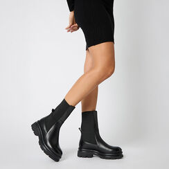 Beatles neri in vera pelle con gomma alta 4,6 cm, Primadonna, 26N525061PENERO035, 002 preview