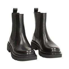 Stivaletti beatles in vera pelle nera, Primadonna, 26N555057PENERO039, 003 preview