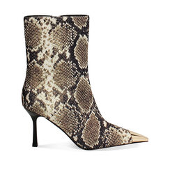 Tronchetti pitone nero-beige con tacco 8 cm, Primadonna, 264907301LYPINB035, 001a