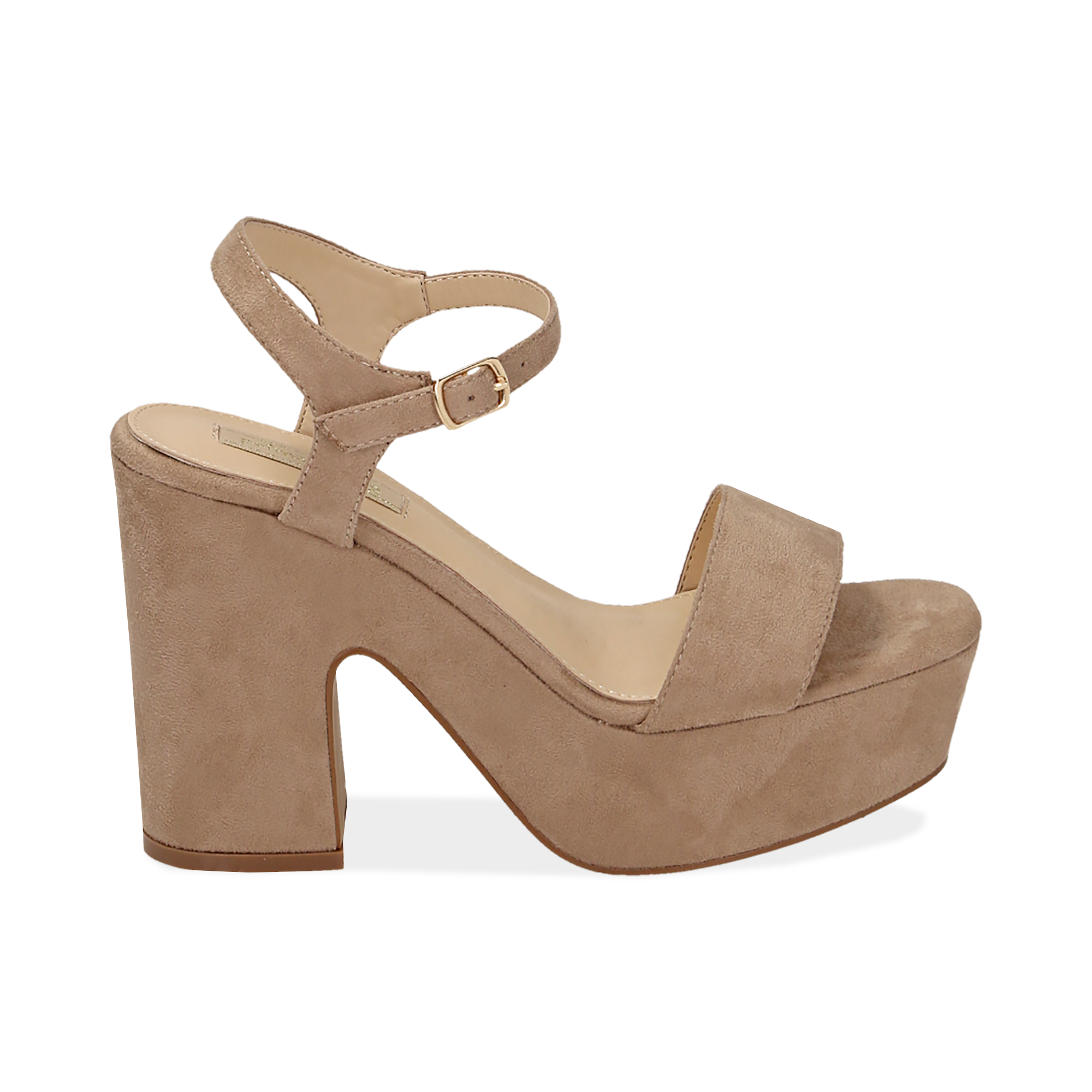 sandali beige con tacco