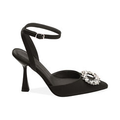 Décolleté slingback gioiello nere, tacco 10 cm, Primadonna, 214961205LYNERO035, 001 preview
