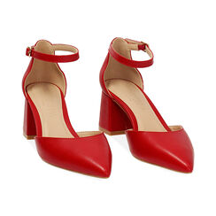 Décolleté open shank donna rosse, tacco largo 6,5 cm, Primadonna, 252121505EPROSS036, 003 preview